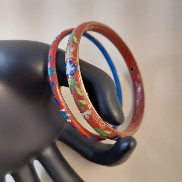 Colorful Cloisonné Bangle Set - Picture 13 of 16